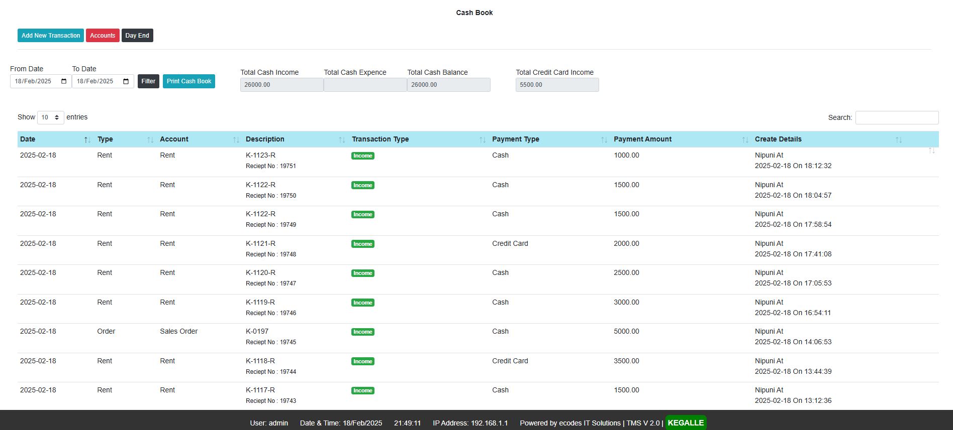 Cash Book Management